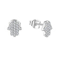 YH JEWELLERY Hot Selling Female Personalized Hamsa Hand 925 Sterling Silver Cz Stone Stud Earrings for Women