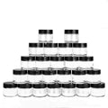 Mini Round 2oz Clear Cosmetic Straight Side Glass Jar with Black Lid Powders