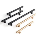 Oukali Modern Fashion Furniture Cabinet Handle Aluminum Alloy Matt Black Kitchen Drawer Wardrobe Knobs Hardware Handles