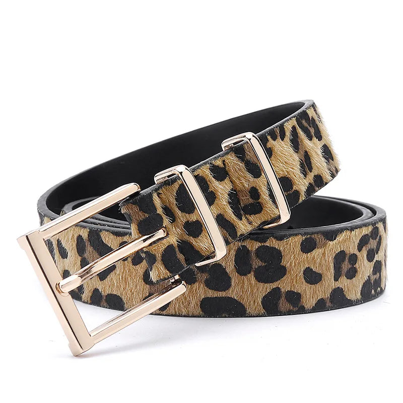 Belt Women's Decorative Creative Leopard Print Horsehair Belt Paired With Jeans New Women's Belt Trend