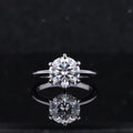 Starsgem Solitaire Style Ring 14k White Gold 2.5ct Round Brilliant Cut Moissanite Engagement Ring