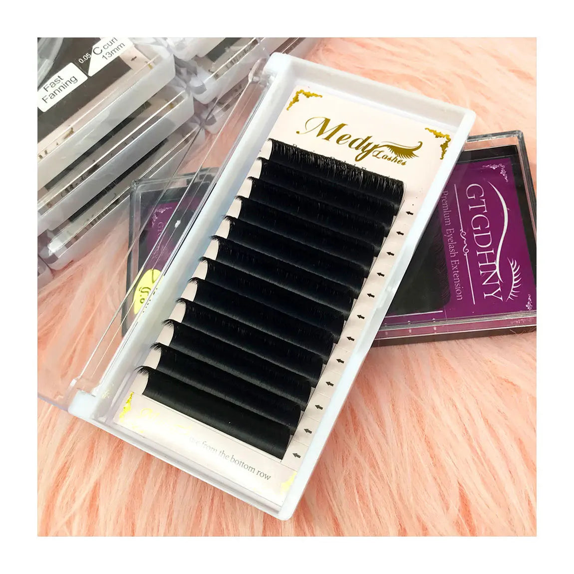 Wholesale Classic Individual Lash Extension Supplies 0.03 0.05 0.07 0.15 0.20mm Matte Black Eyelash Extensions With Custom Logo