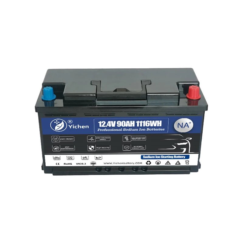 New Design YCSTPOWER Car Starting Sodium-Air Battery 12.4V 90Ah with Grade a SIB Cells in DIN H8 -40-80C 11Kg