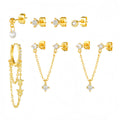 7Pcs Chic Chain Earrings with 5A Zircon S925 Silver Durable and Fashionable for Women Jewelry Set