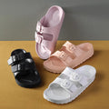 Wholesale Light Weight Winter Unisex Platform Flip Flops Slippers Double-buckle Adjustable Strap Anti-Slip Breathable