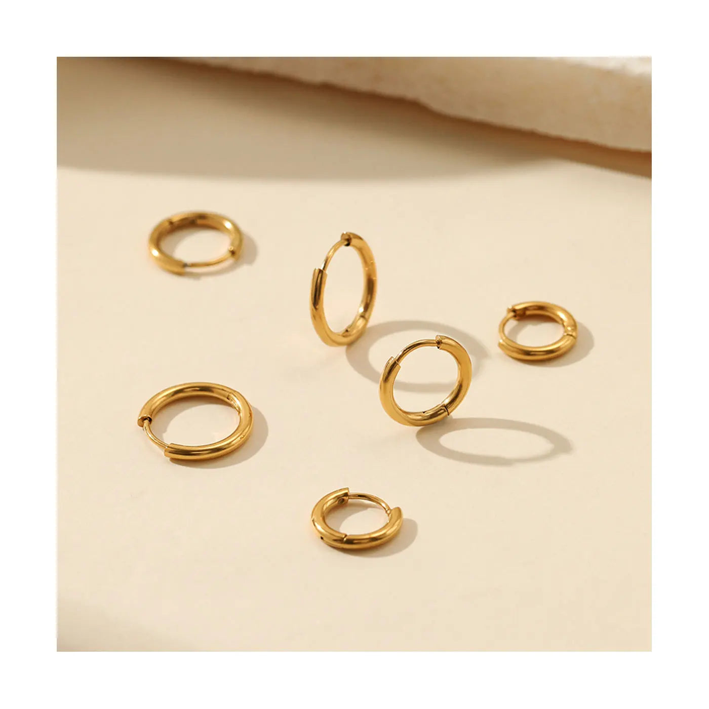Simple Pop Small Hoop Earrings Set Stainless Steel Ladies Stud Earrings