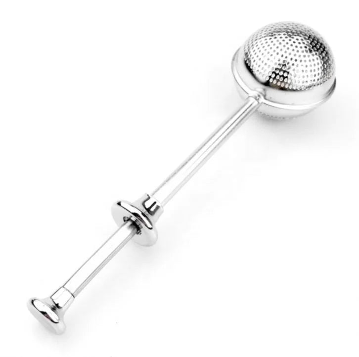 2026 New Stainless Steel Retractable Strainer Tea Ball With Handle Leaking Tea Compartment Syringe Shape Tea Leaves