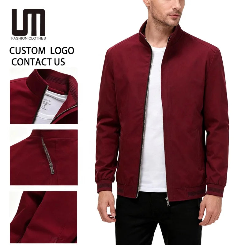 Custom Your Brand Wholesale Autumn Winter Men Coats Hot Selling Casual Stand Windproof Thick Warm Fleece Jacket Plus Size Cotton