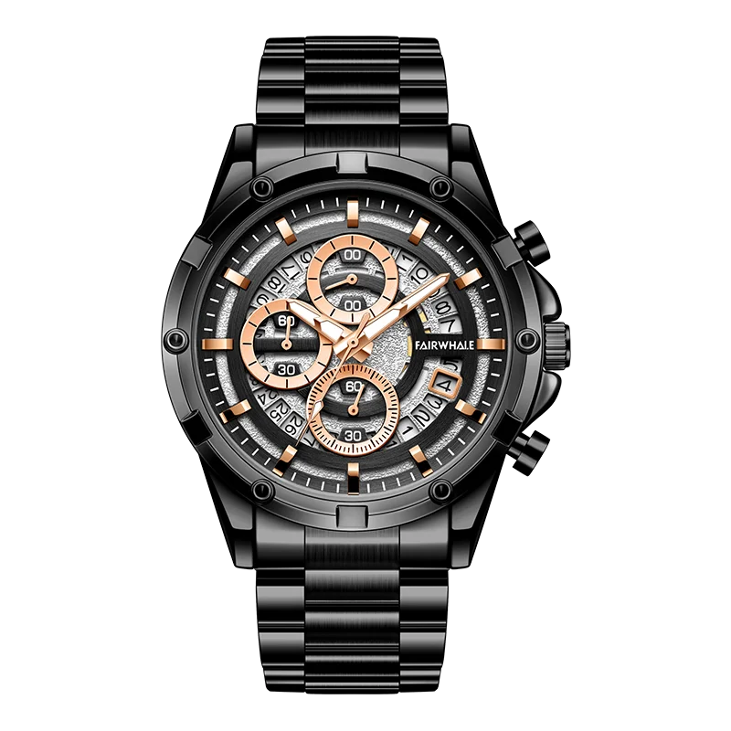 Luxury Men Quartz Watch Stainless Steel Butterfly Buckle Fashion Watch Men Fashion Sport Watches Business Wristwatches