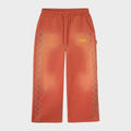 Custom 100% Cotton Midweight Painted High Waist Sun Faded Acid Washed Men Track Pants Sweat Pants OEM Service