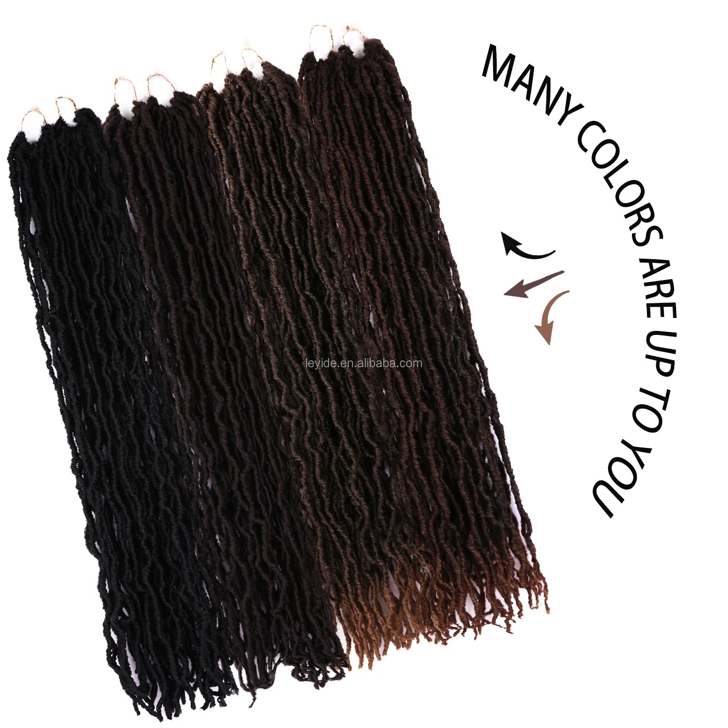 AliLeader New Nu Soft Locs Crochet Hair Pre-Looped Synthetic 36\" Braids for Women Single Weft Faux Locs