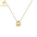 18K Gold Plated Dainty Fashionable Jewelry Stainless Steel Collar Choker Women White Pearl Necklace