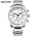 Top Brand MEGIR 3008 Luxury Business Men's Watches Stainless Steel Quartz Watches Simple Waterproof Watch for Men Custom LOGO