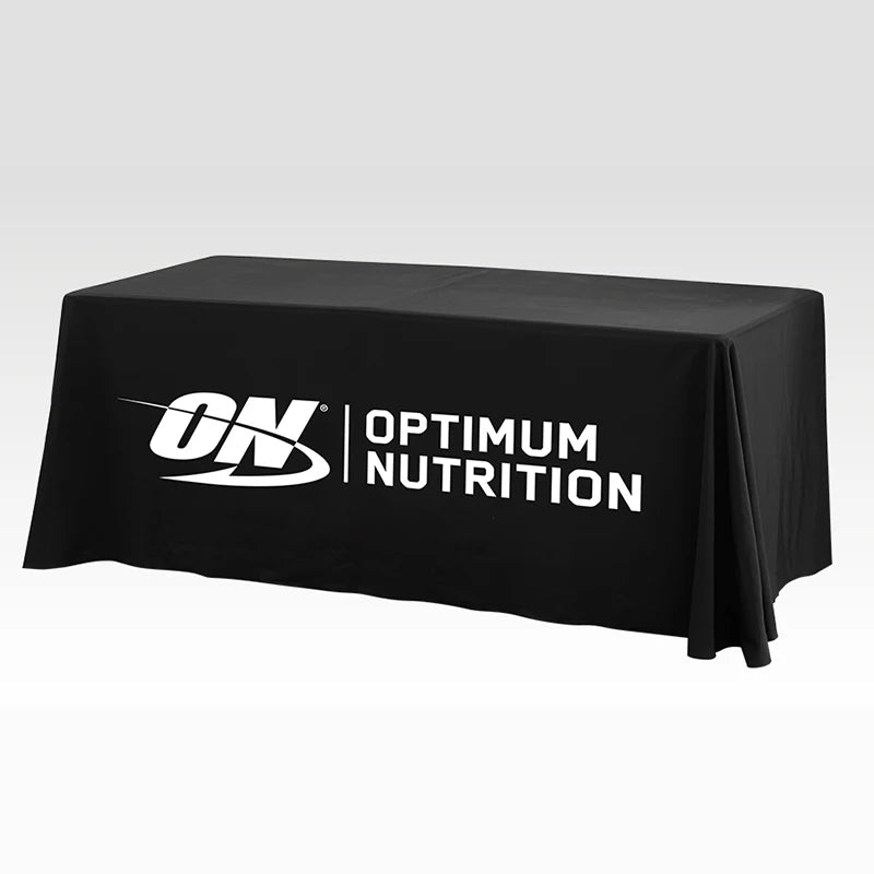 Trade Show 6ft UNFITTED Custom Printed Tablecloth Branded 4 Sided Table Cover
