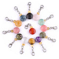 Fashion Natural Stone Bead with Cut Surface Pendant Metal Keychain Little Bag Keychain Decoration Custom Jewelry Keychain Gift
