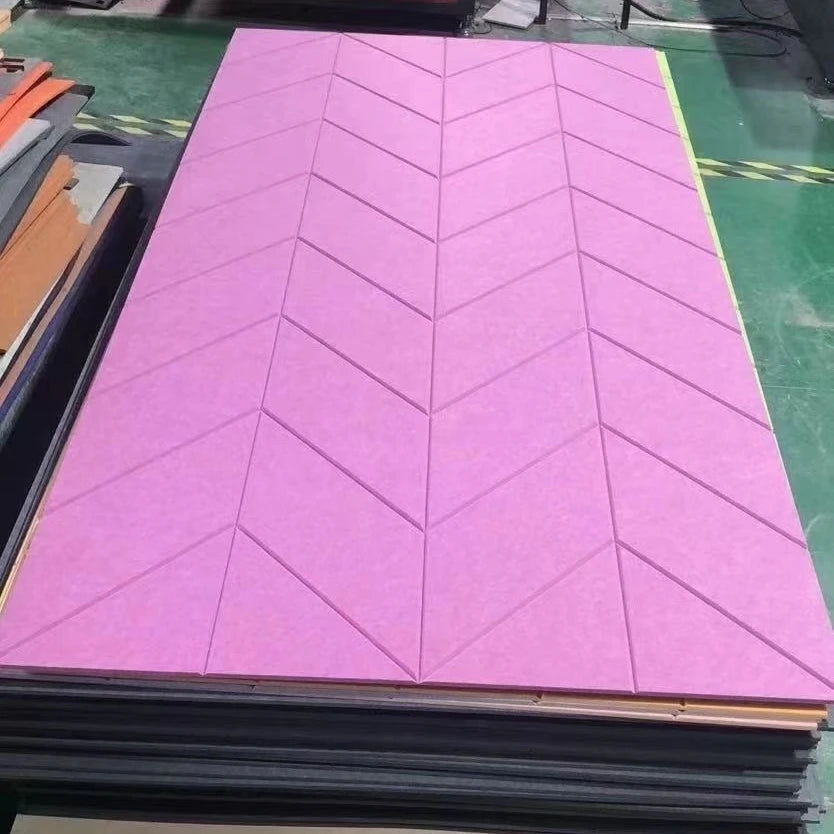 Sound Insulation Acoustic Decorative Wall Panels Grooved Polyester Acoustic Panels