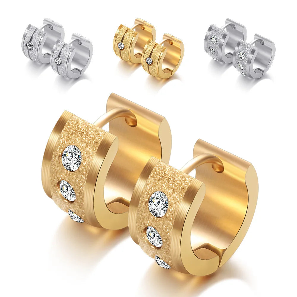 New Titanium Steel 18k Gold Stud Earrings Women Manufacturer Wholesale Stainless Steel Earrings 18k Gold Plated