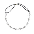 Vintage Silver Alloy Leaves Women Hair Jewelry Ethnic Travel Statement Hairband Maang Tikka Headband