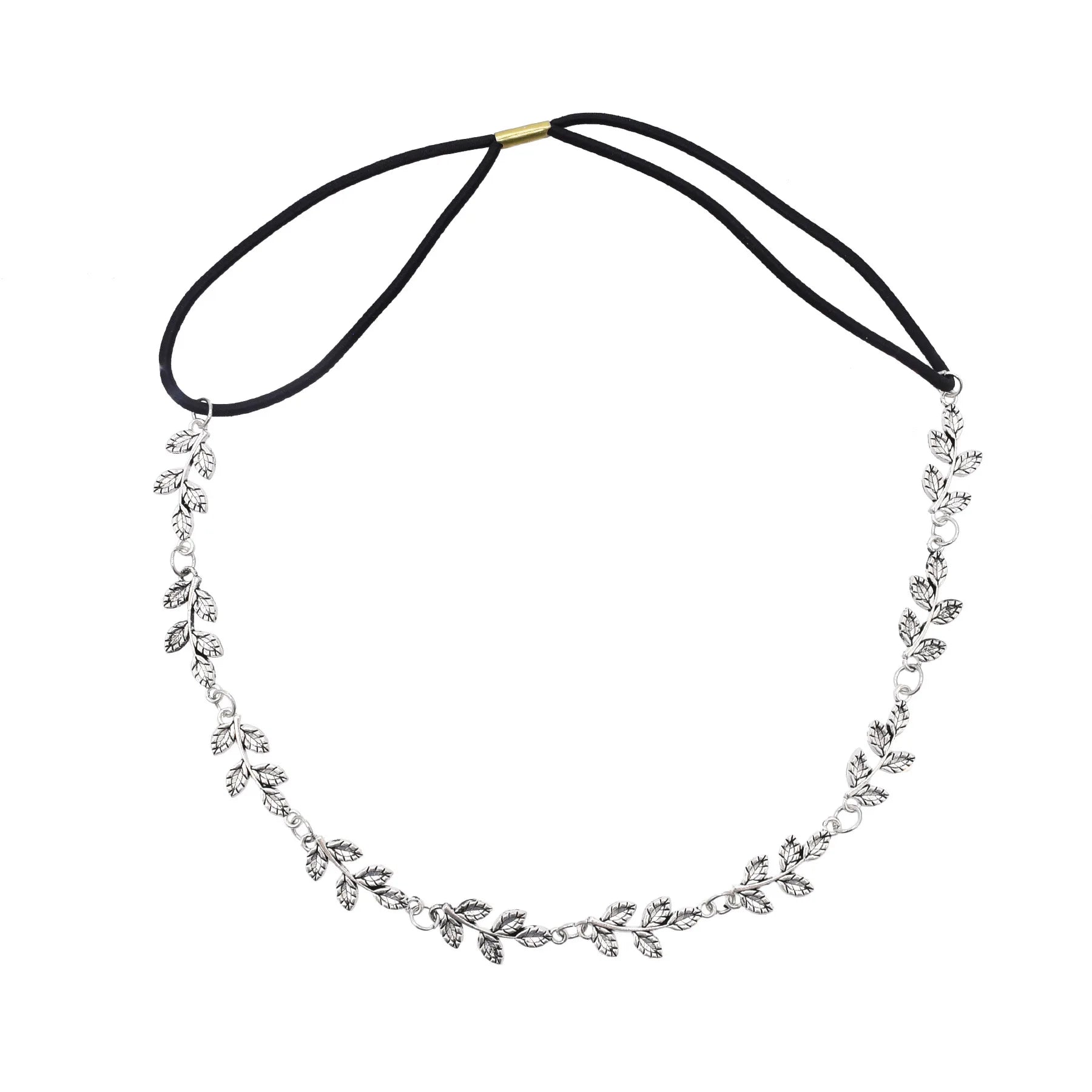 Vintage Silver Alloy Leaves Women Hair Jewelry Ethnic Travel Statement Hairband Maang Tikka Headband