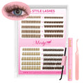 Professional Wet Look DIY Lash Extensions Kit with Bond and Seal Soft Lightweight Salon Result Home Cluster Eyelashes MegaBDM