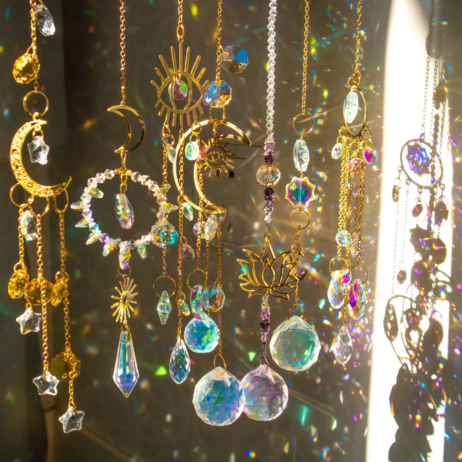 Wholesale Handmade K9 Crystal Sun Catcher Home Decorative Crystal Windchime Rainbow Maker for Sun Catcher Rainbow Maker