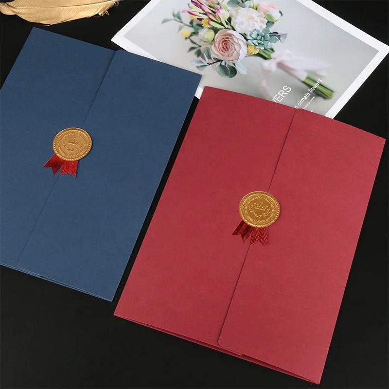 Custom Logo Paper Certificate FolderDegree Graduation Holder CoverA4 Paper File Certificate Holder