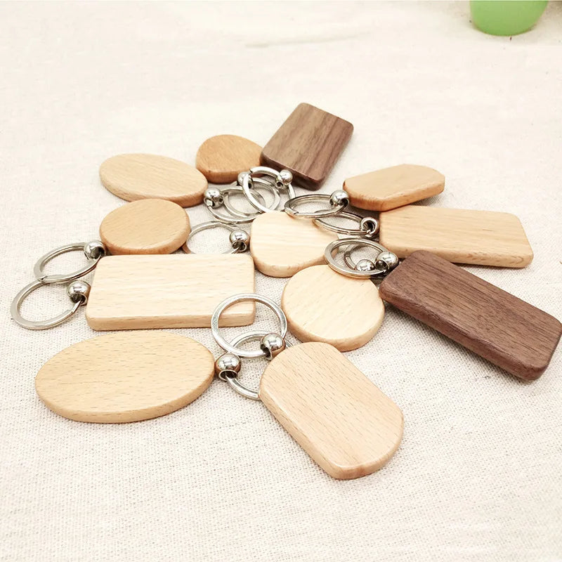 Wooden Key Ring Keychain Wooden Keychain Custom LOGO Advertising Promotional Gifts Key Ring