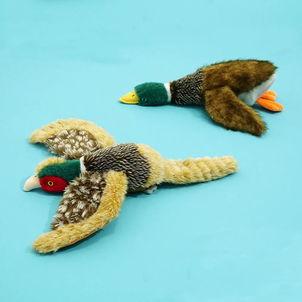 Custom Plush Pet Dog Toy  Interactive Sound Duck Pheasant Squeaky Durable Pet Supplies