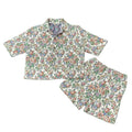 Wholesale Vintage Floral Pattern Custom Size Men's Shirt Shorts Set