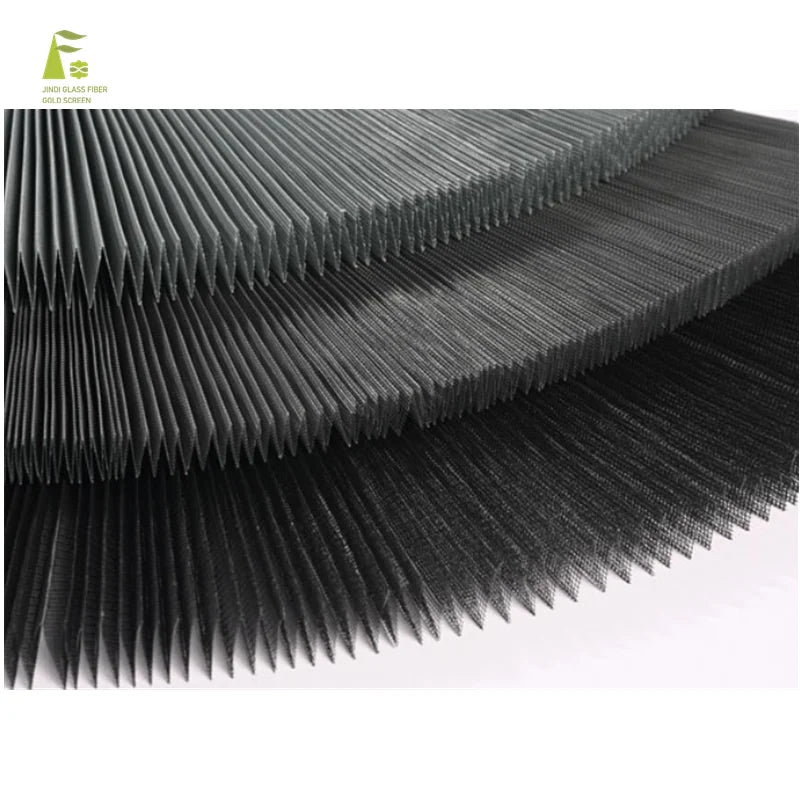 JINDI Modern High-Tensile Plisse Mosquito Net Pleated Mesh Folding Screen for Hotel Door Application