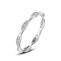 Exquisite 925 Sterling Silver Micro Inlay CZ Diamond Women Simple Fashion Zircon Stacked Finger Ring
