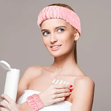 Sewingman 23SM9009 Microfiber Spa Headband and Customize Your Wristband for Washing Face