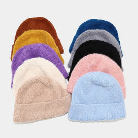 Fashion Rabbit Fur Blend Winter Hat Women's Plush Bonnet Knitted Warm Beanie with Custom Logo Cartoon/Fruit Pattern Solid Color