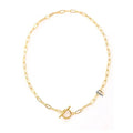 Hip Hop Stainless Steel OT Buckle Paperclip Necklace 18k Gold-Plated Women Collarbone Chain Popular Accessories Wholesale