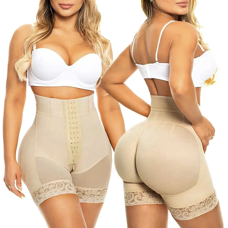 Custom Logo Women's Plus Size Zipper Crotch Slimming Waist Body Underwear Butt Lifter Thigh Slimmer Control Panties Shorts