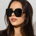 UNOC 2022 New Brand Designer Fashion Women UV400 Full Rim Sunglasses Cat Eye Oversize Vintage % UV Protection
