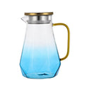 Elegant Diamond Design High Borosilica Glass Tea Kettle Pots & Kettles with Handle Water Pitcher & Carafe