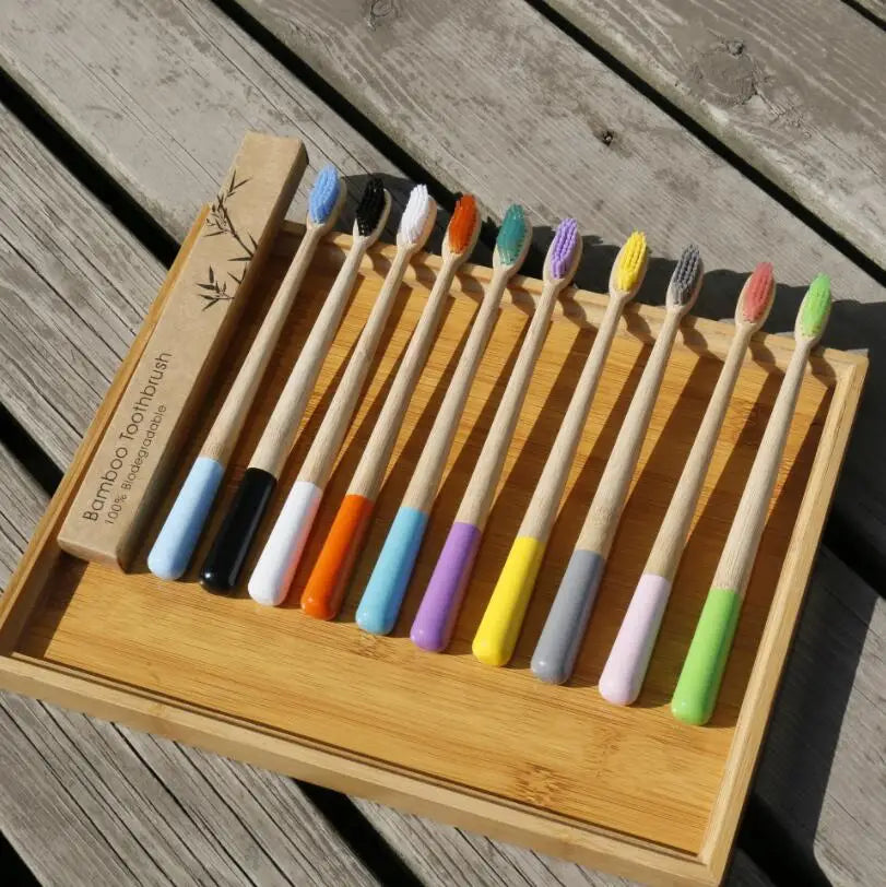 Manufacturer Organic Eco Friendly Adult Bamboo Charcoal Bristles Bamboo Toothbrush With OEM Custom Logo