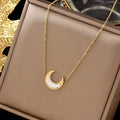 Fashion Minimalist Ins Style Moon Shell Pendant Necklace Niche Design Personalized Trend 18k Plated Necklace Fashion Jewelry