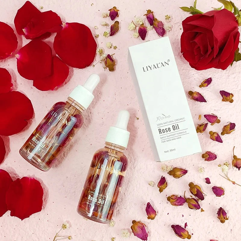 Wholesale Private Label Face Body Hair Care Skin Nourish Natural Rose Petal Essential Oil