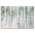 Abstract Forest Painting Wall Art With Gold Foil Textured Green Decorative Oil Painting  for Living Room