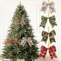 Custom Printed Ribbon Bow with Wire Edge Burlap Tree Staircase Decor for Christmas Occasions-Factory Wholesale