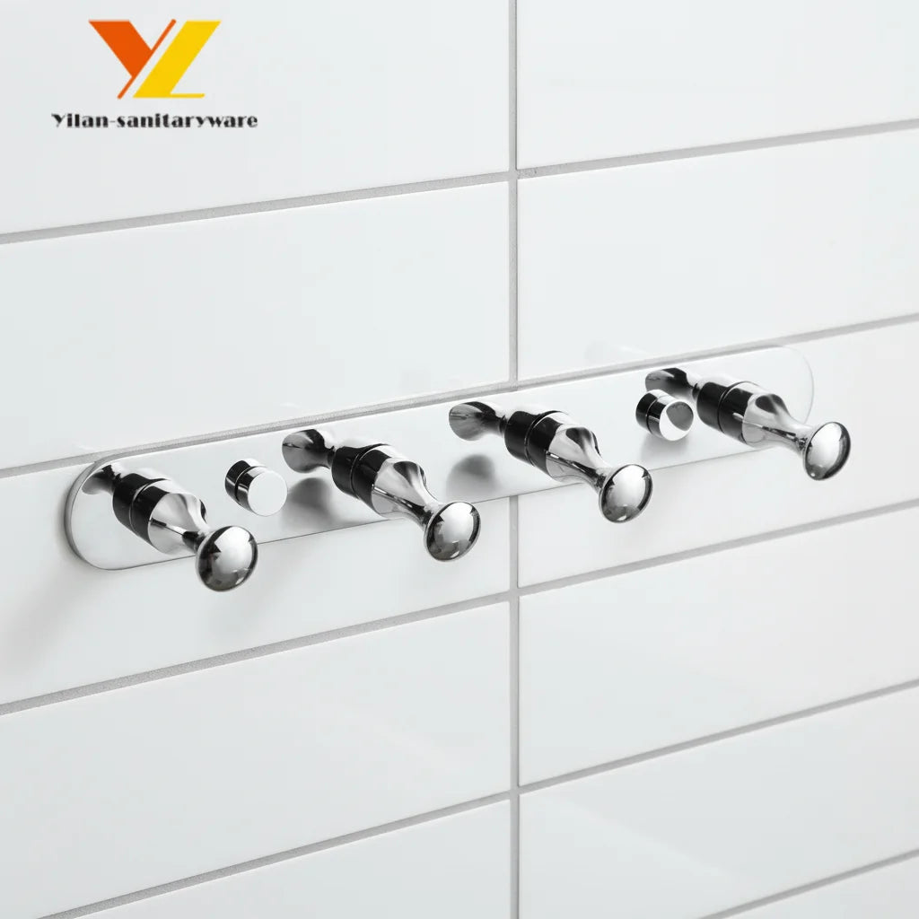 Hotel-Grade Bathroom Accessories Wall Hanging Clothes Hooks with Coat Rack and Towel Hook