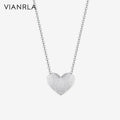 VIANRLA 925 Sterling Silver Chain Advanced Design of Heart Pendant Necklace