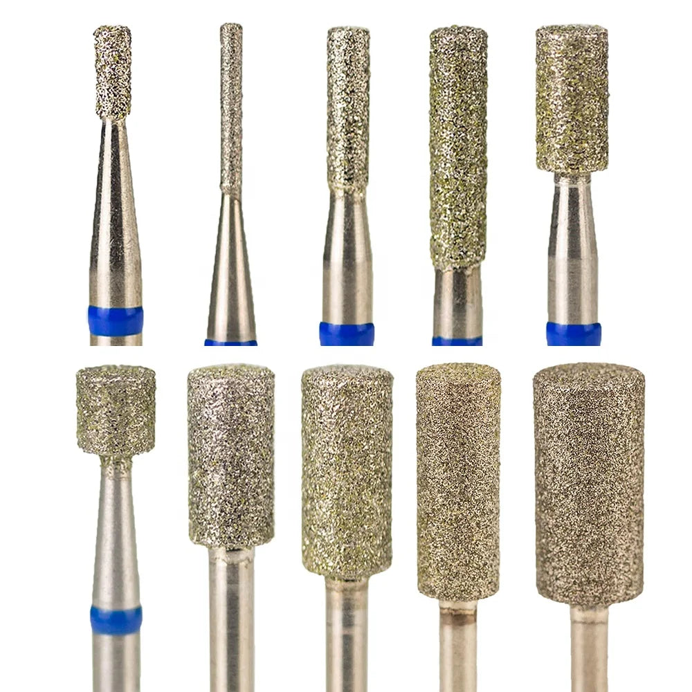 3/32" 2.35mm Stainless Steel Shank Barrel Pedicure Wholesale Efile Safety Russian Manicure Diamond Cuticle Drill Bits for Nails