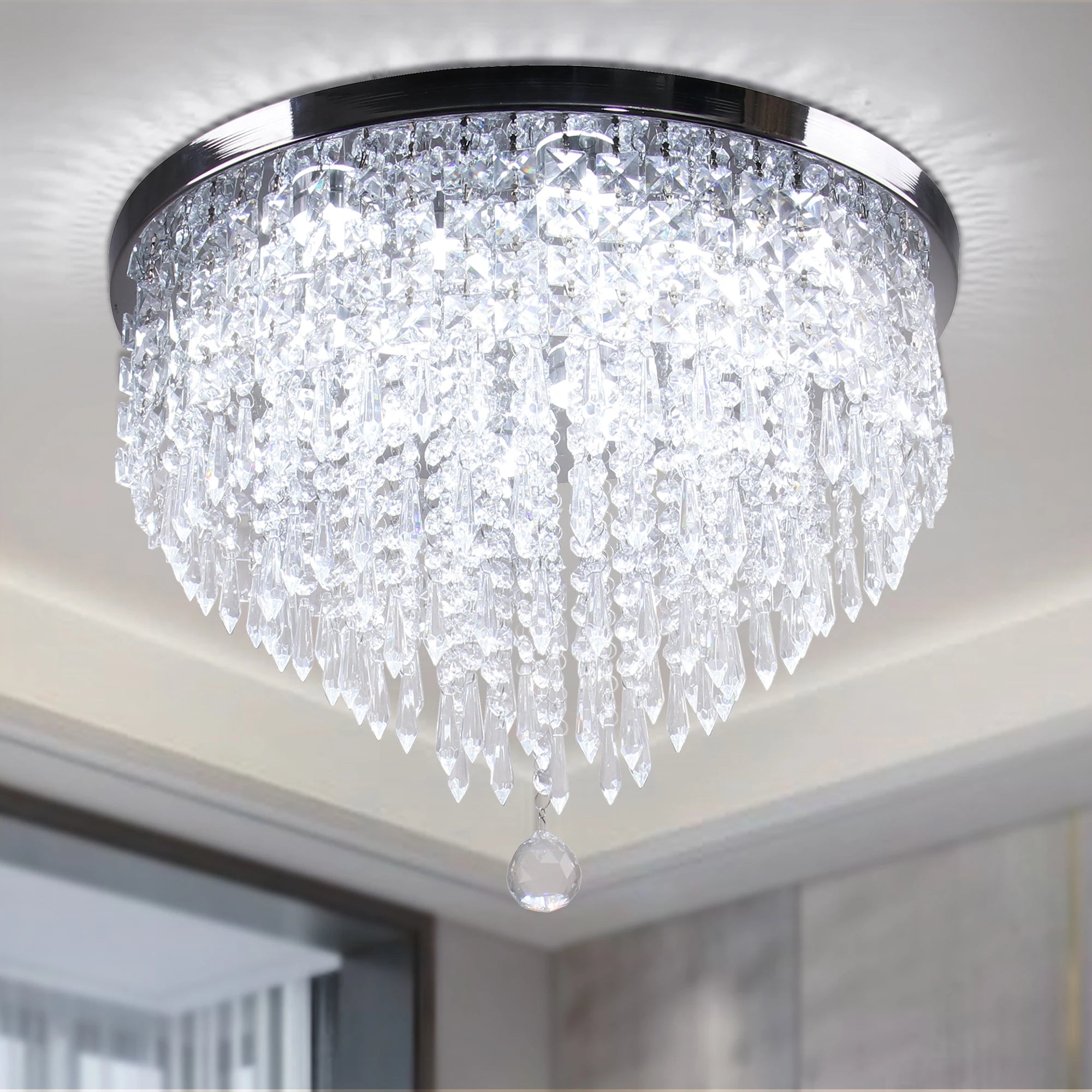 Luxury Modern LED Ceiling Light Fixture High-End Crystal Chandelier for Bedroom & Room Decor Pendant Chandeliers & Lamp