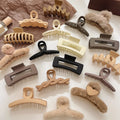 Wholesale 35 Designs Korean Style Large Rectangle Flower Claw Hair Clip for Women Beige Coffee Plush Acrylic Hair Accessories