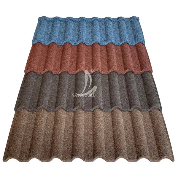 Aluminum Zinc Metal Roofing Materials Cameroon Zinc Stone Coated Metal Roof Tile