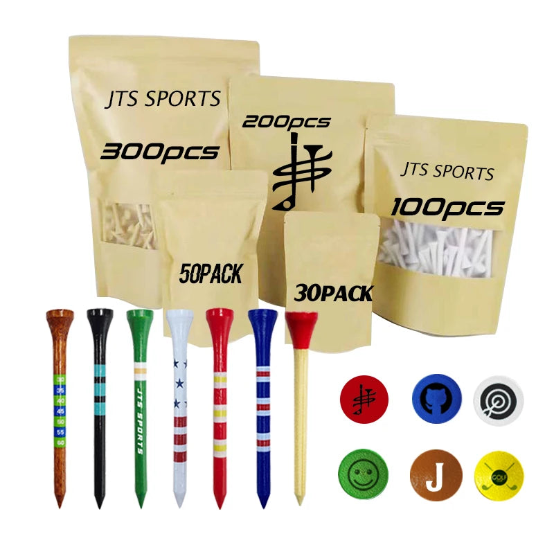 Golf Accessories Eco-friendly Packaging Kraft Paper Bag Custom Logo/ Color Low MOQ 70 Mm/ 83 mm Golf Tee