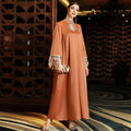 New Design Casual Wear Islamic Clothing Handwork Diamond Long Dress With Belt Women Dress Turkey Dresses Robe Muslim